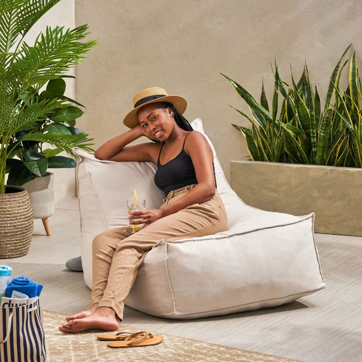 Ettie - Water Resistant Fabric Bean Bag Chair by HouseOfZazla