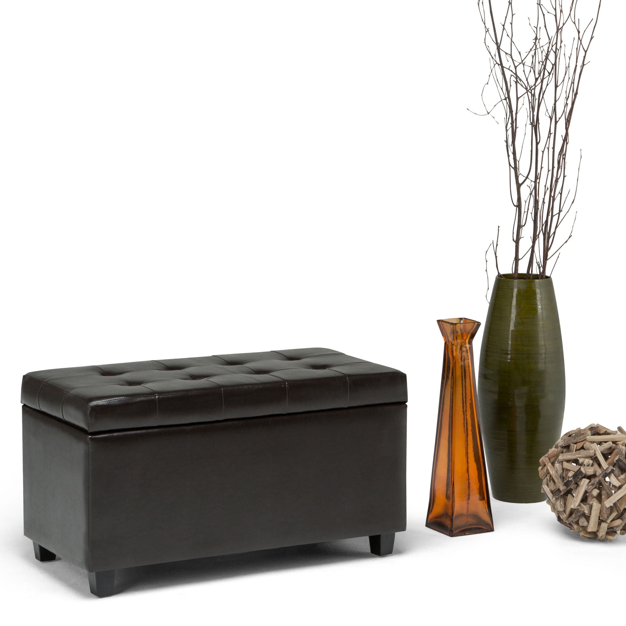 Cosmopolitan - Storage Ottoman Bench With Open Bottom - Tanners Brown by HouseOfZazla