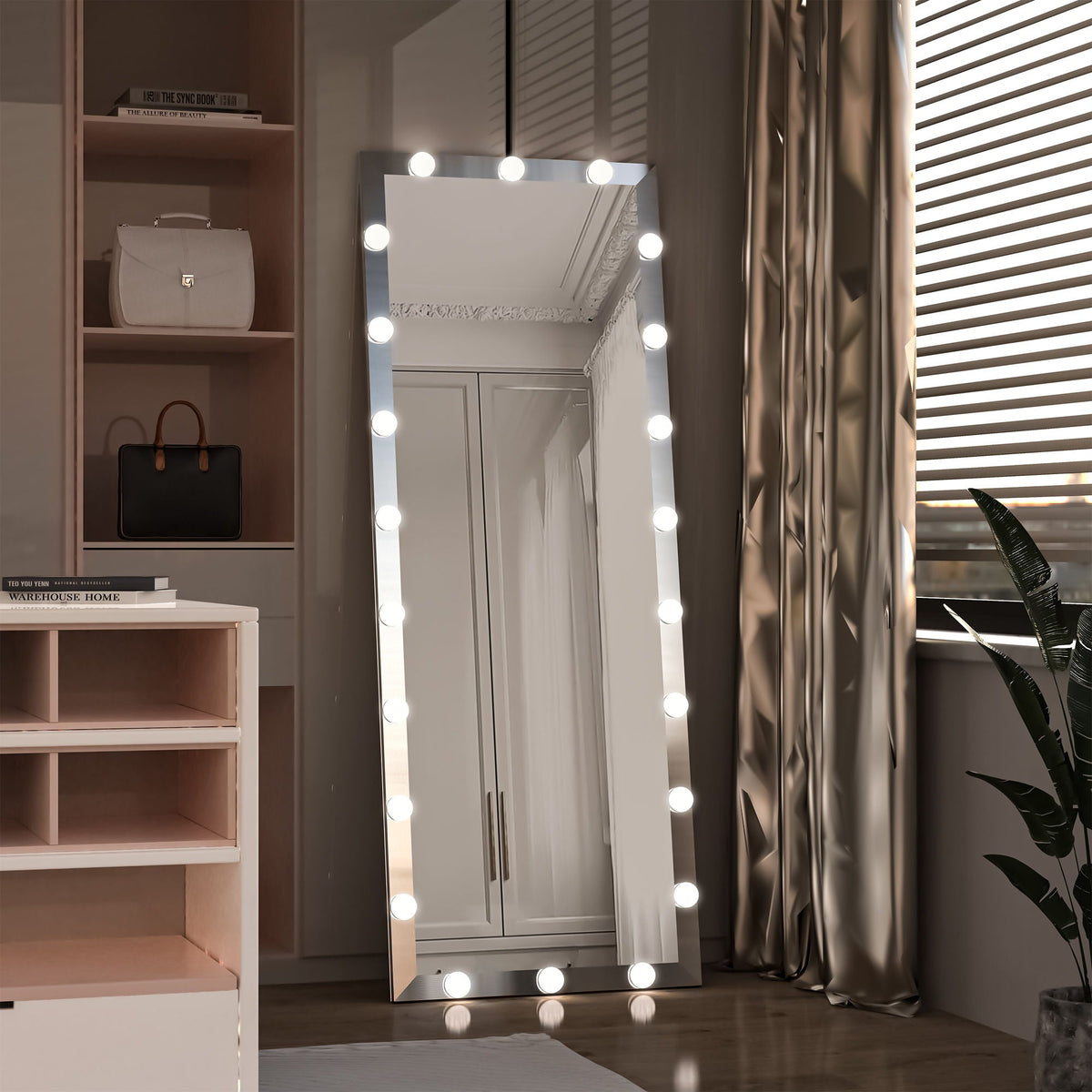 Full Length Mirror with Lights and Touch Control – Pearl Silver, Black, or Pink, photo 23 of 40