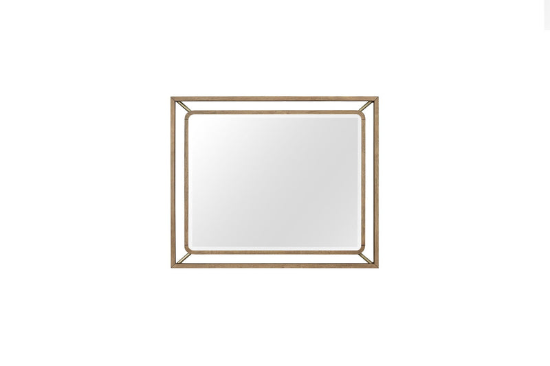 Light Brown Mirror with Metal Accents - 46" W x 1.5" D x 38" H, photo 4 of 5