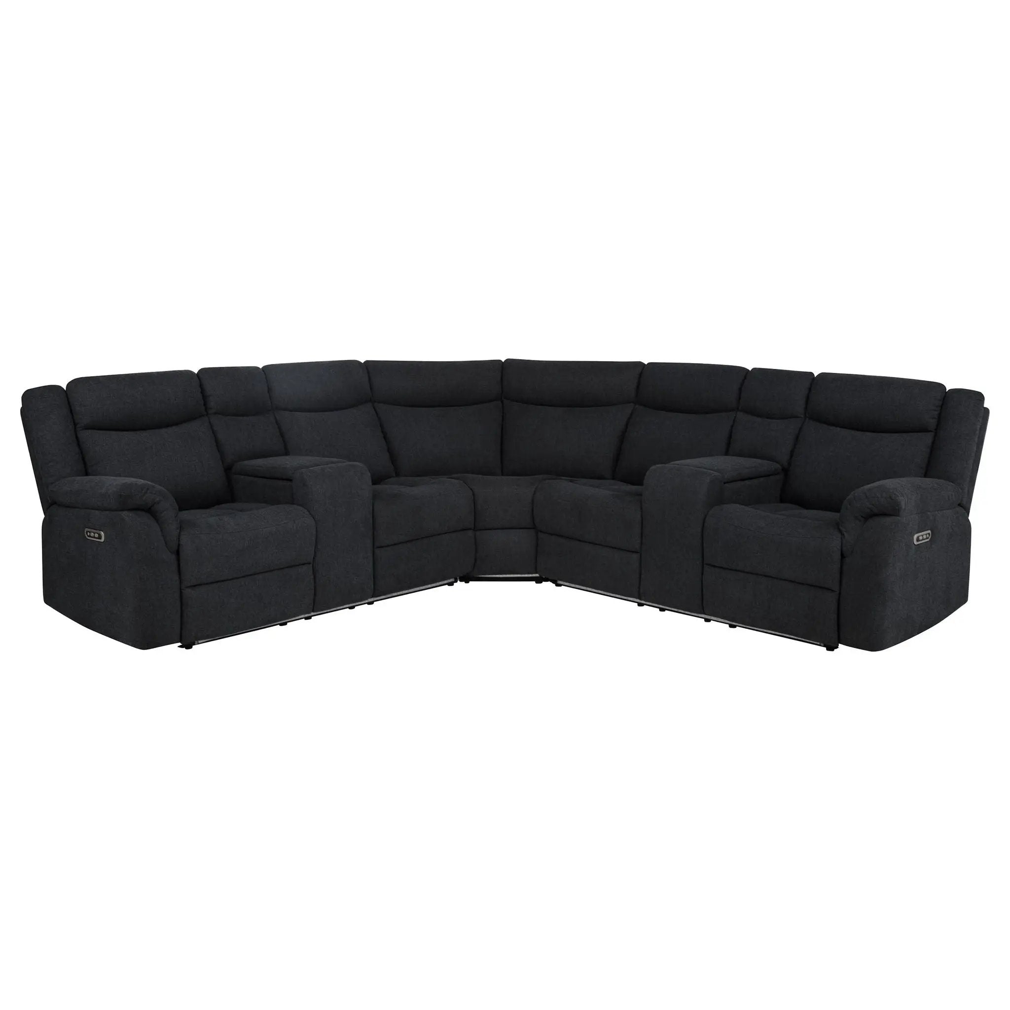 Hagen Upholstered Power Reclining Sectional Sofa Steel Grey by Unique Piece Furniture