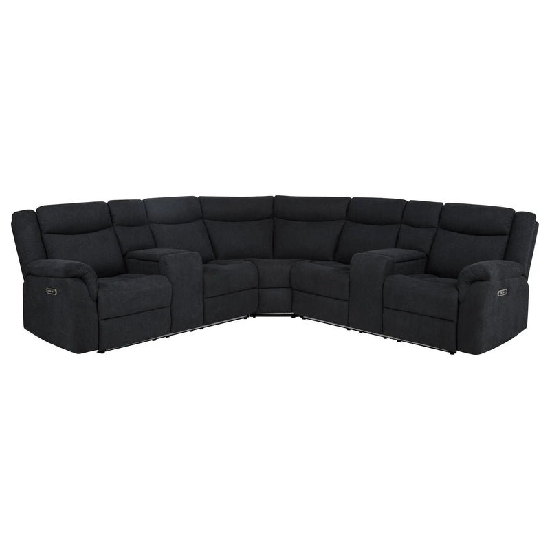 Hagen Upholstered Power Reclining Sectional Sofa Steel Grey by Unique Piece Furniture
