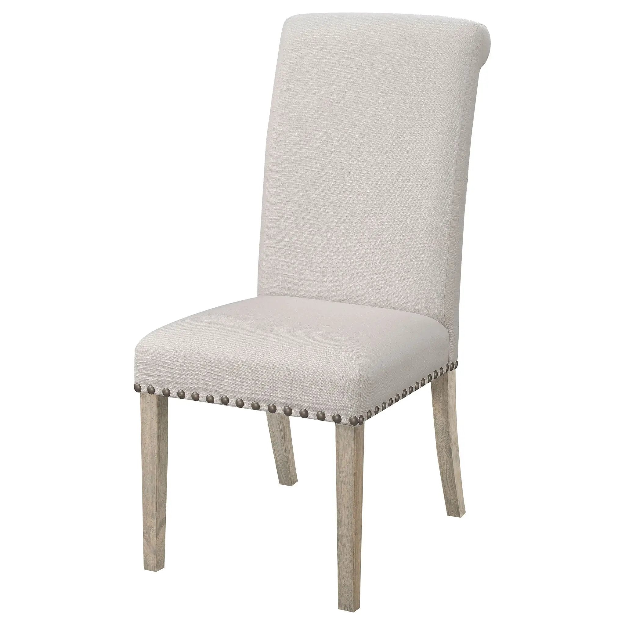 Salem Fabric Upholstered Dining Side Chair Beige (Set of 2) by Unique Piece Furniture