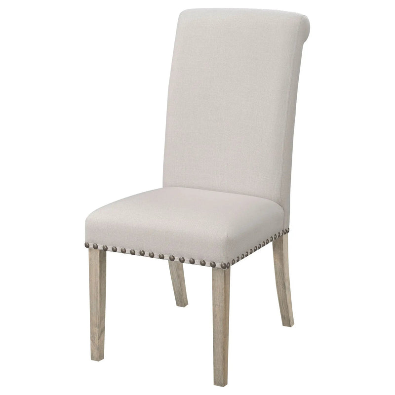 Salem Fabric Upholstered Dining Side Chair Beige (Set of 2) by Unique Piece Furniture