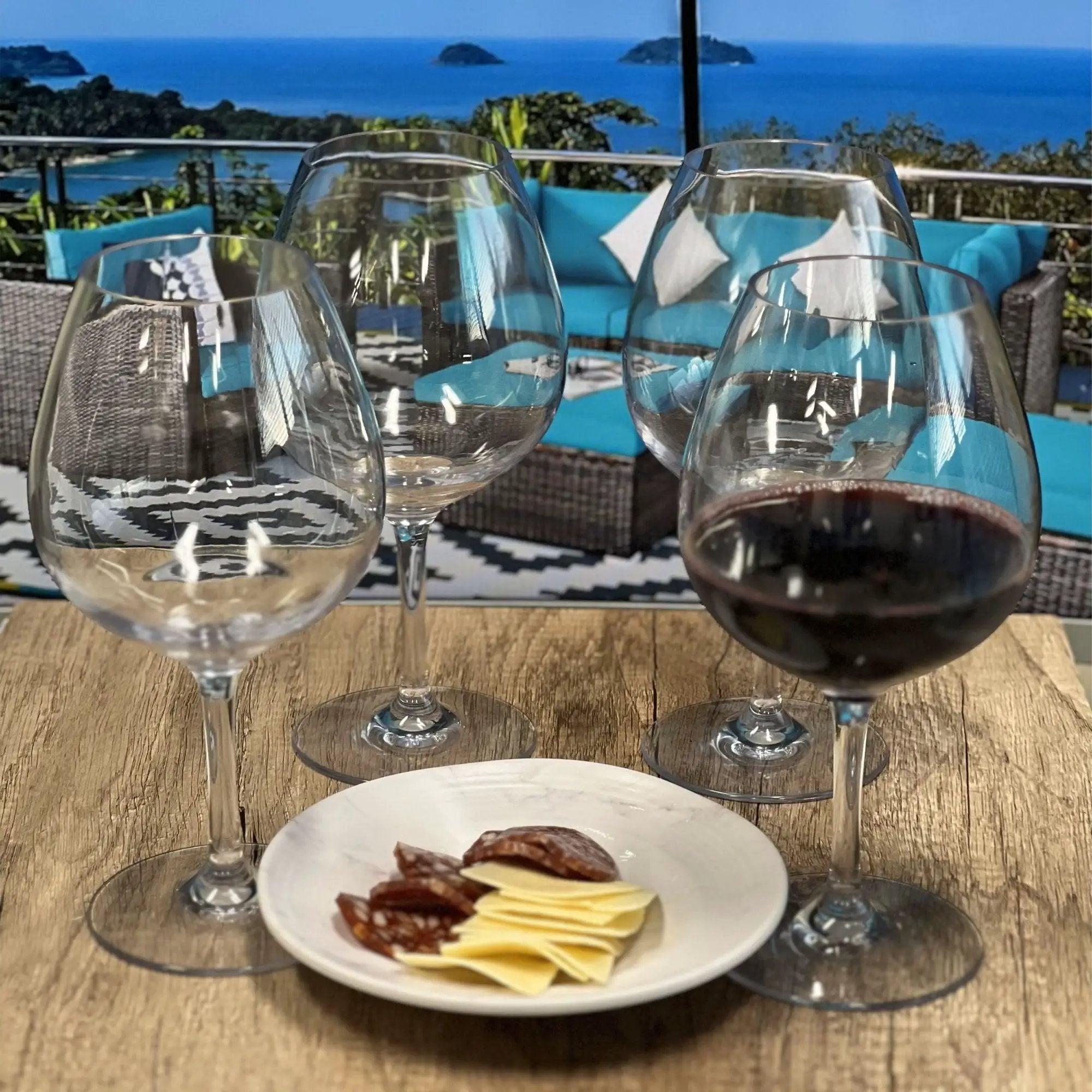 Leadingware Plastic Wine Glasses (Set of 4), Unbreakable Bpa Free Tritan 23Oz - Clear by HouseOfZazla