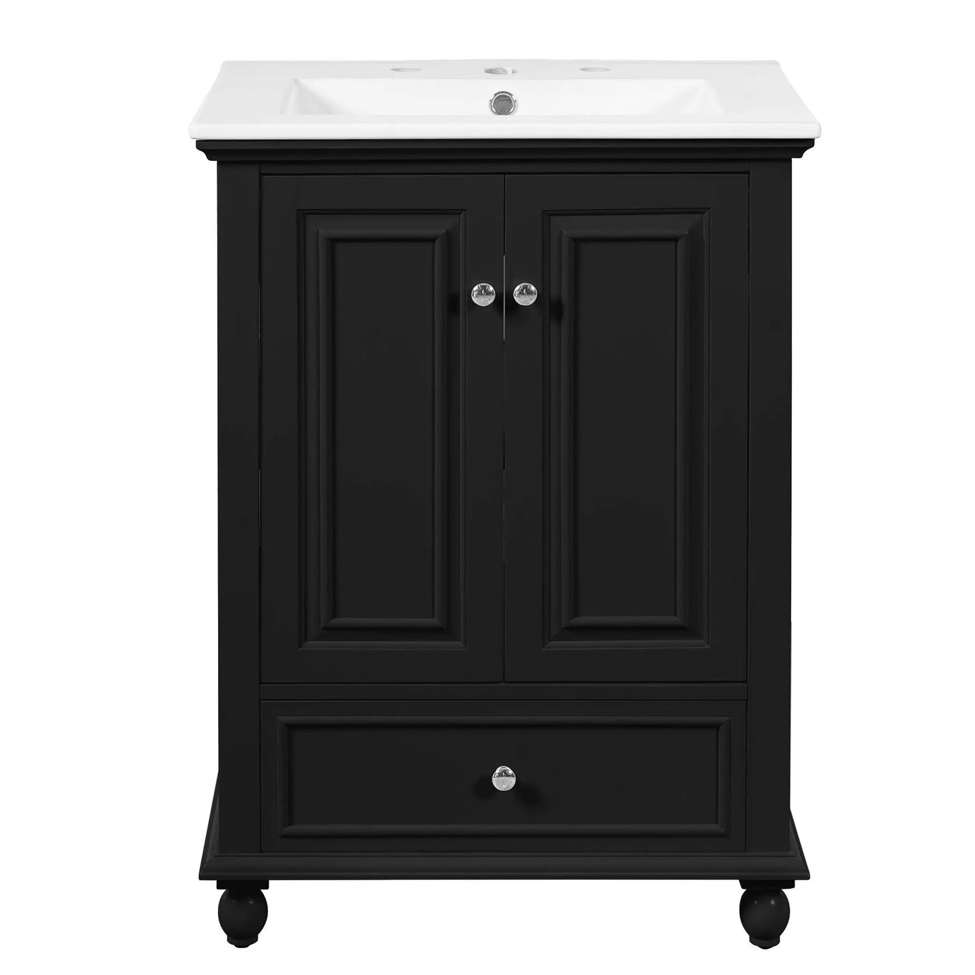 Modern Bathroom Vanity With Sink, Cabinet With Drawer And Dividers, Rectangular Storage Unit by HouseOfZazla