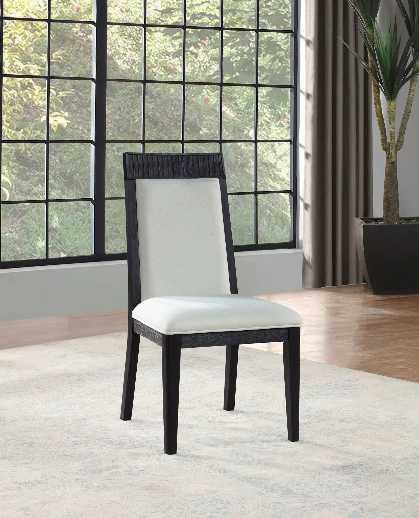 Brookmead Dining Side Chair Ivory and Black (Set of 2) by Unique Piece Furniture