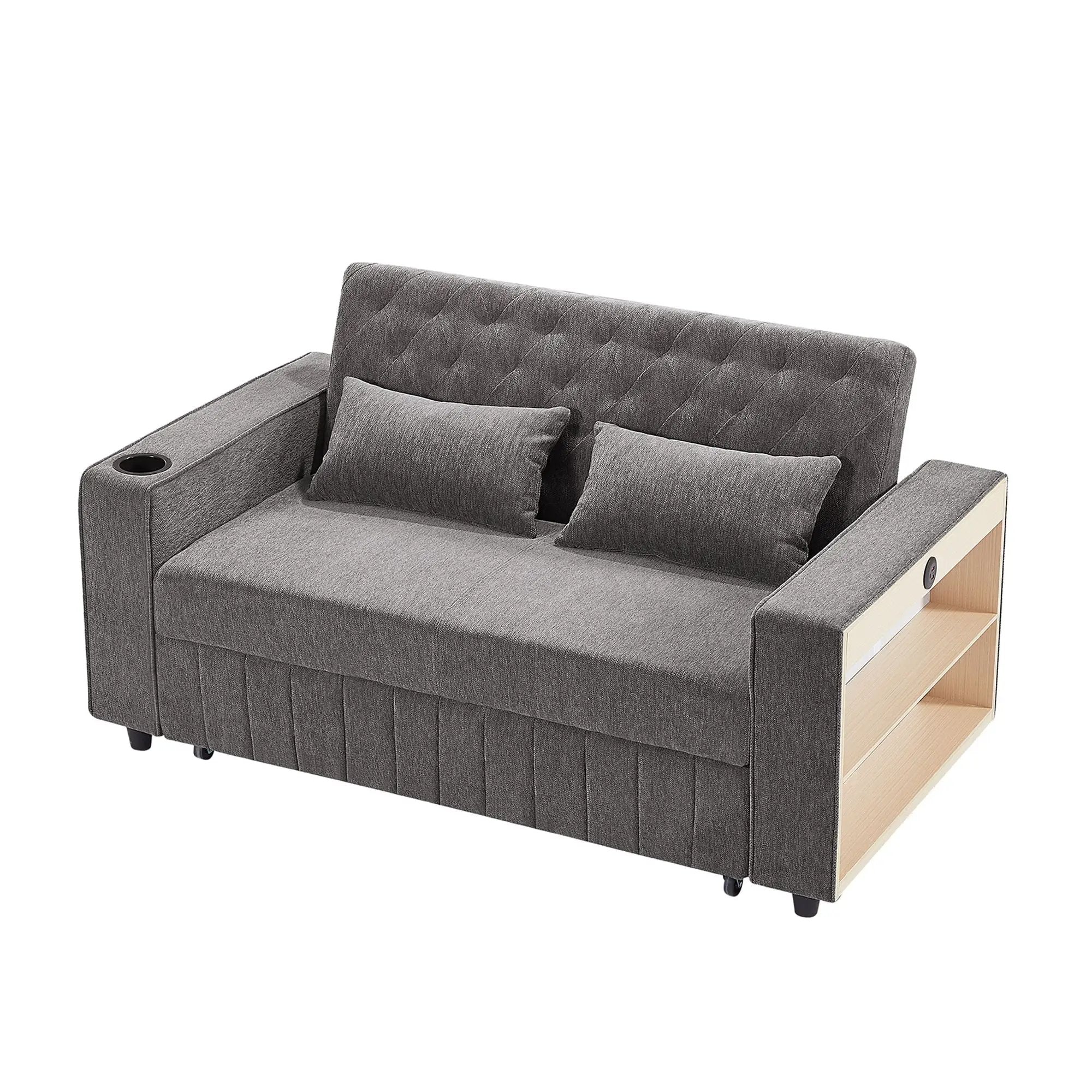 Pull-Out Sofa Bed Convertible Couch With Adjustable Backrest For Living Room by HouseOfZazla
