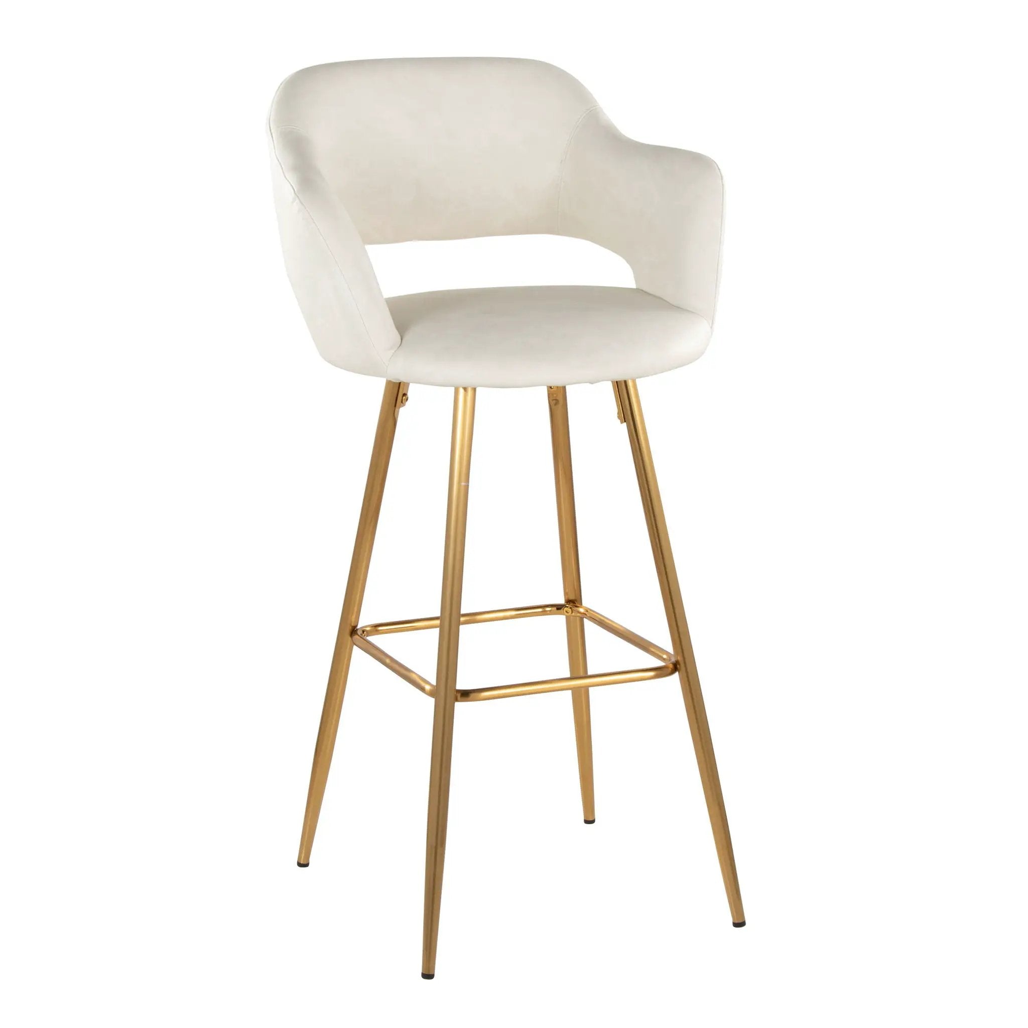 Margarite - Contemporary Fixed Height Barstool With Footrest (Set of 2) With Square by Unique Piece Furniture