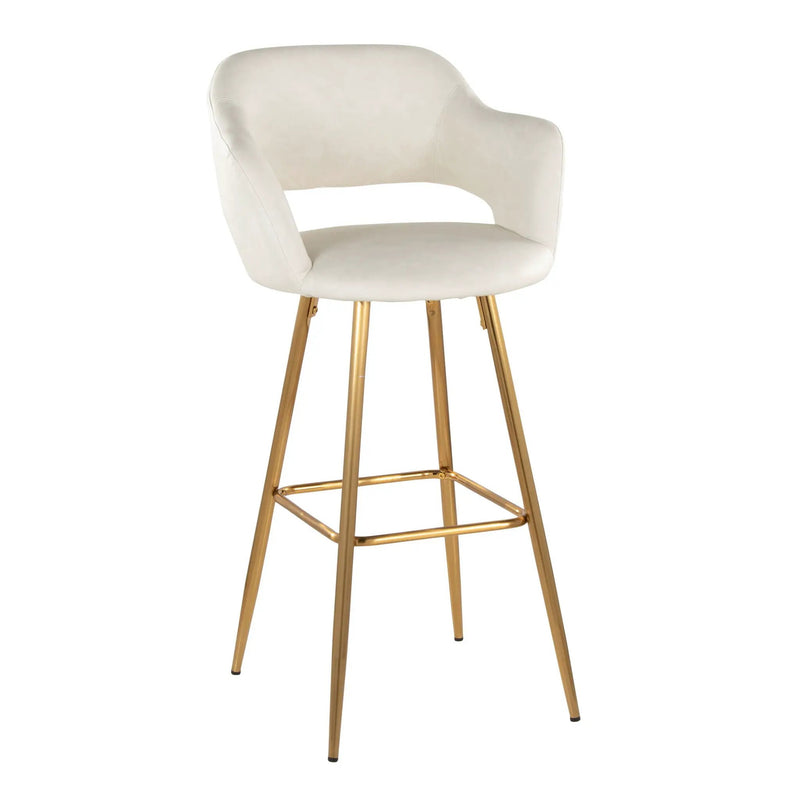 Margarite - Contemporary Fixed Height Barstool With Footrest (Set of 2) With Square by Unique Piece Furniture
