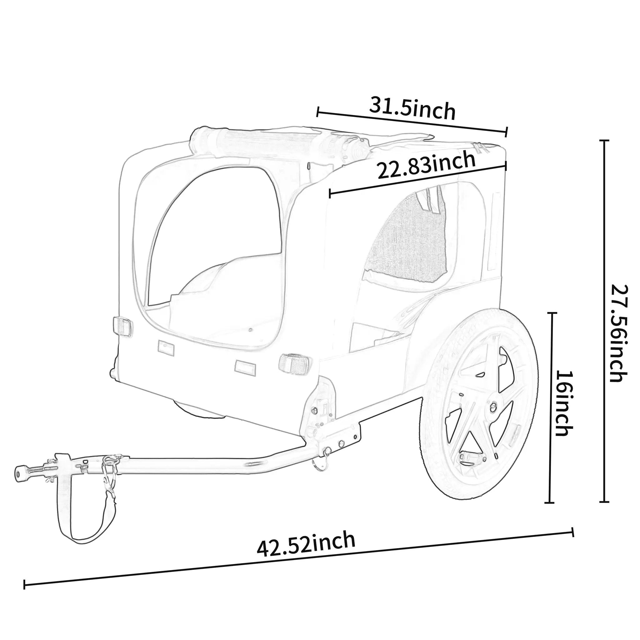 Pet Bike Trailer Dog Cart for Bicycle Suitable for Small and Medium Pets by HouseOfZazla