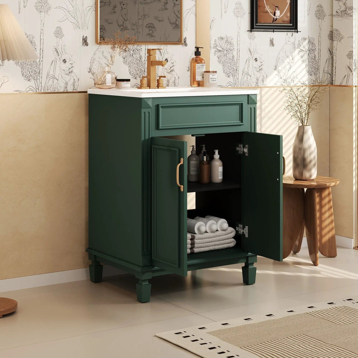 Bathroom Vanity With Top Sink and Soft Closing Doors by HouseOfZazla