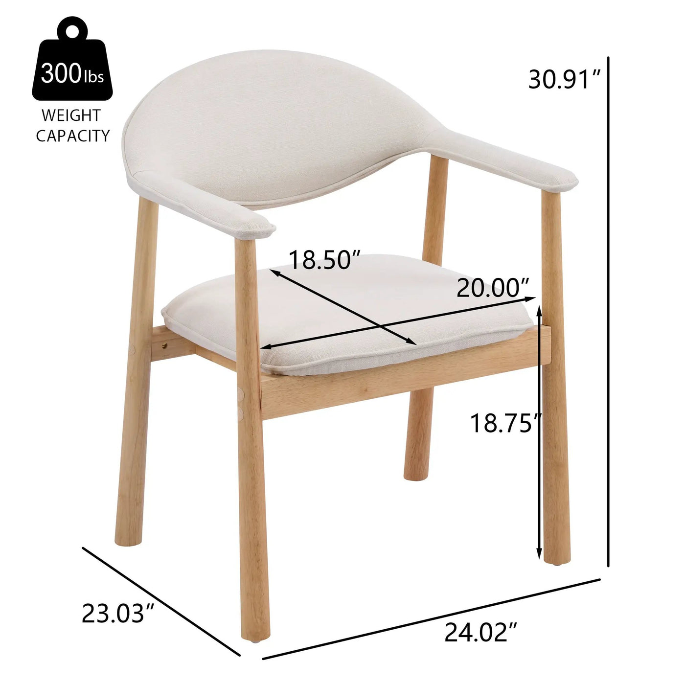 Upholstered Dining Chairs with Curved Back by HouseOfZazla