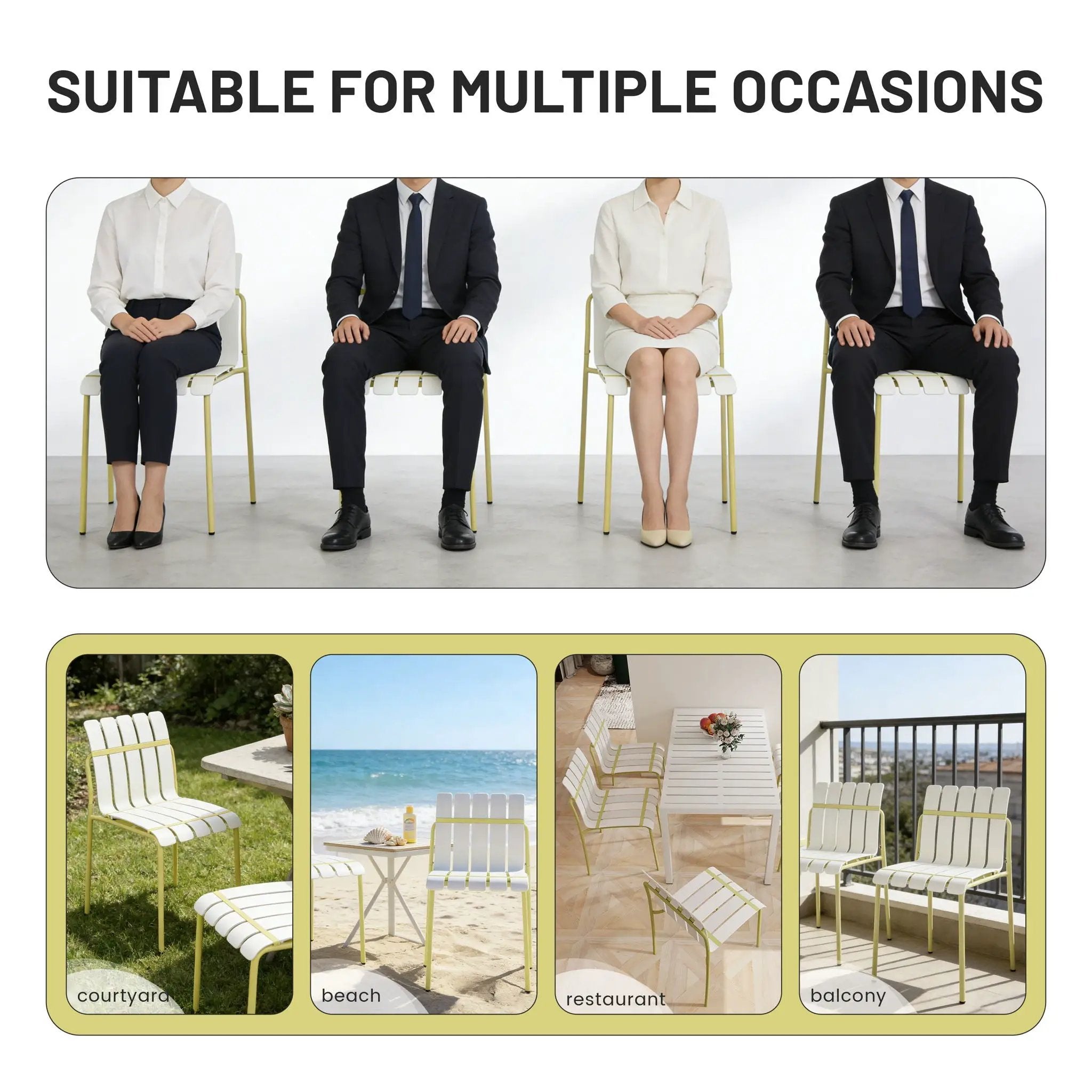 4 Piece Set Of Modern Color Block Designed Single Chairs With Folding Square Table by HouseOfZazla