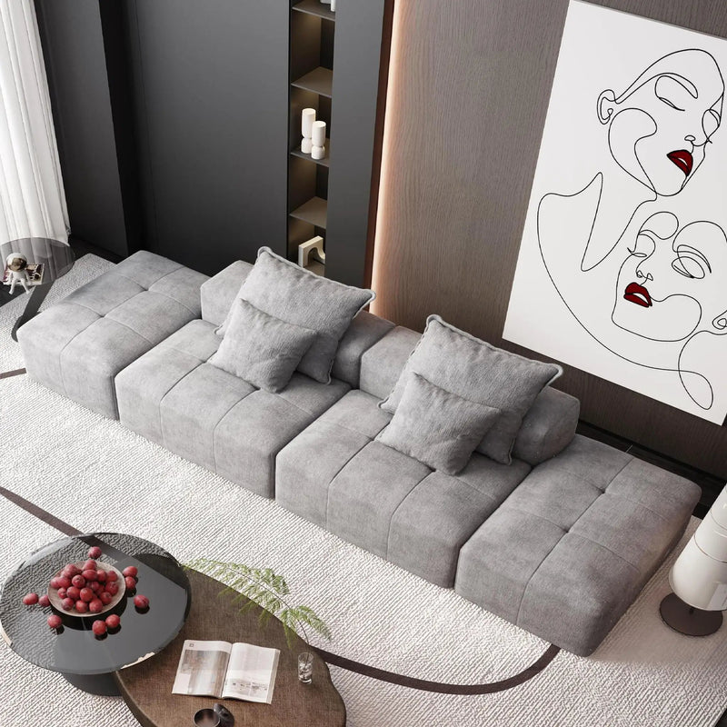 Modern Oversized DIY Combination Modular Sectional Sofa With Pillows by HouseOfZazla
