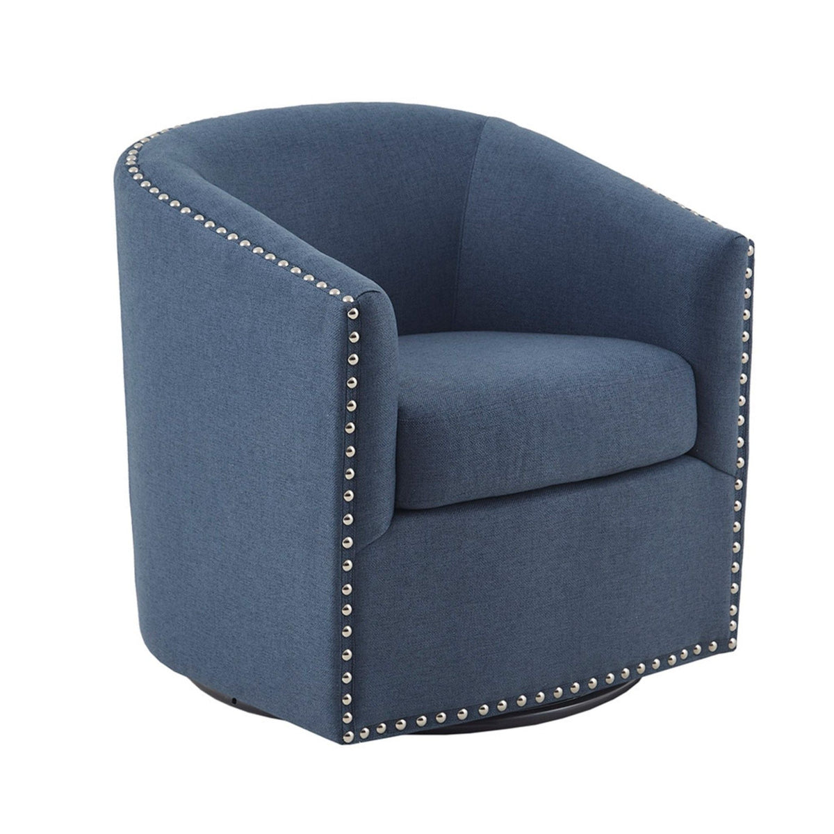 Luxurious Swivel Chair with 360 Degree Rotation and Nailhead Trim - Pearl Silver, photo 22 of 40