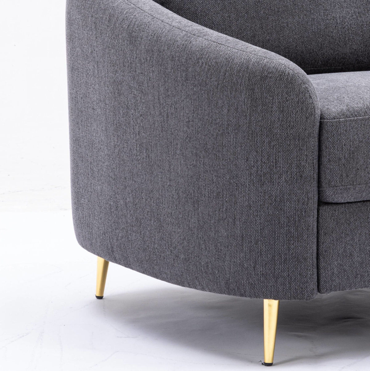 Gray Linen Arm Chair with Pocket Coil Seat - Dark Gray, photo 4 of 4