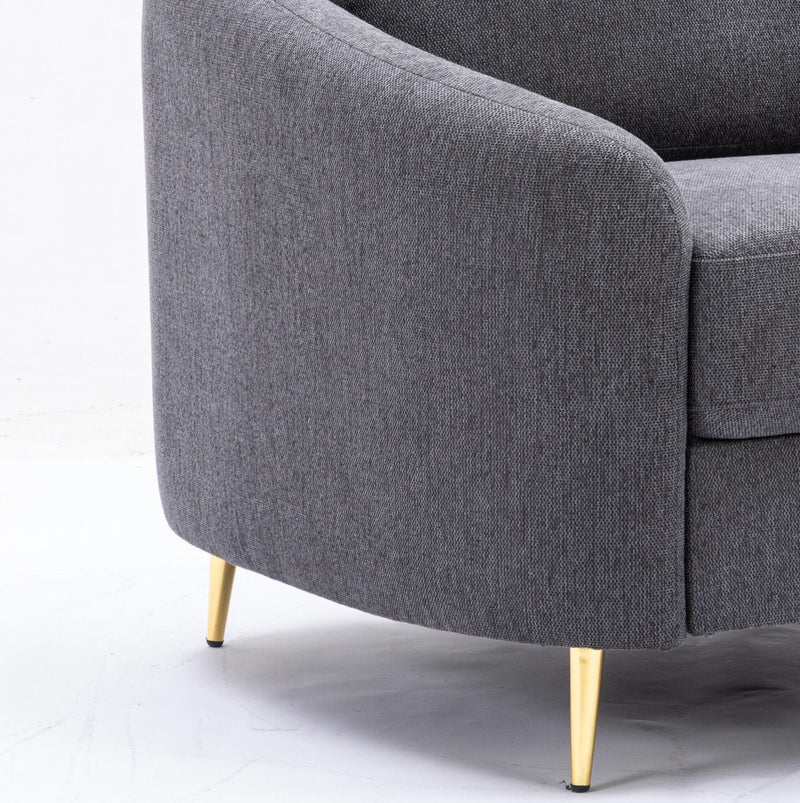 Gray Linen Arm Chair with Pocket Coil Seat - Dark Gray, photo 4 of 4