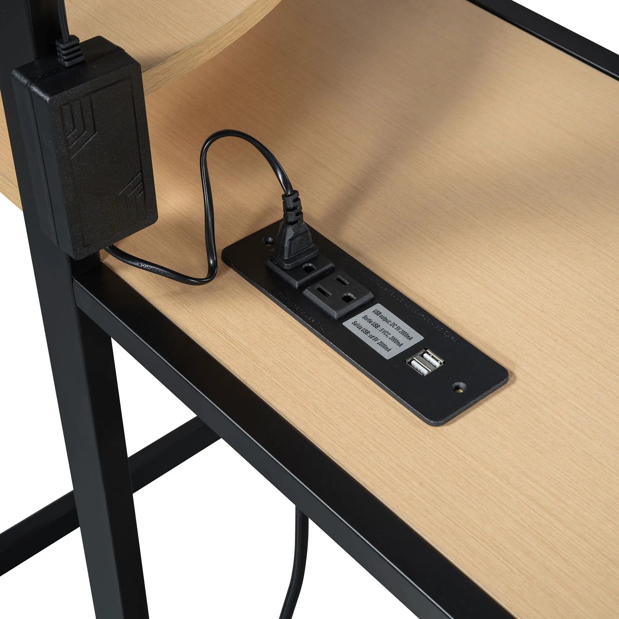 Loft Bed With Desk, Shelves, Power Outlet, LED Light And Wardrobe by HouseOfZazla