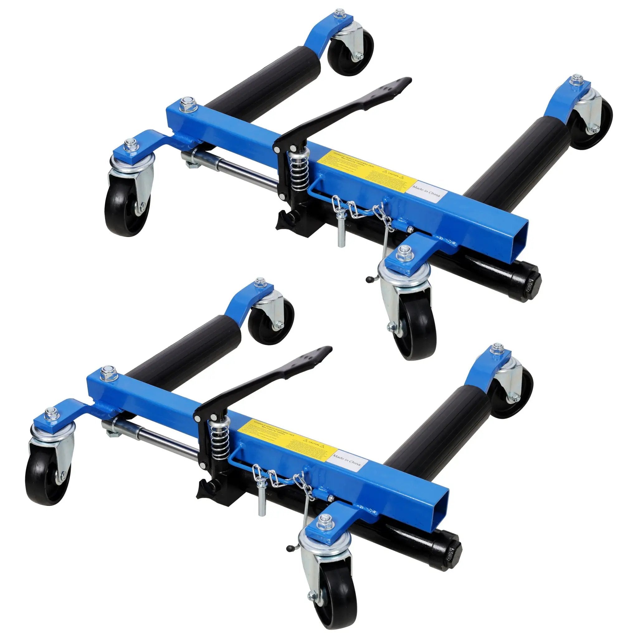 Hydraulic Car Wheel Dolly (Set of 2) With Foot Pedal Lift, 1, 500Lbs Capacity - Black / Blue by HouseOfZazla