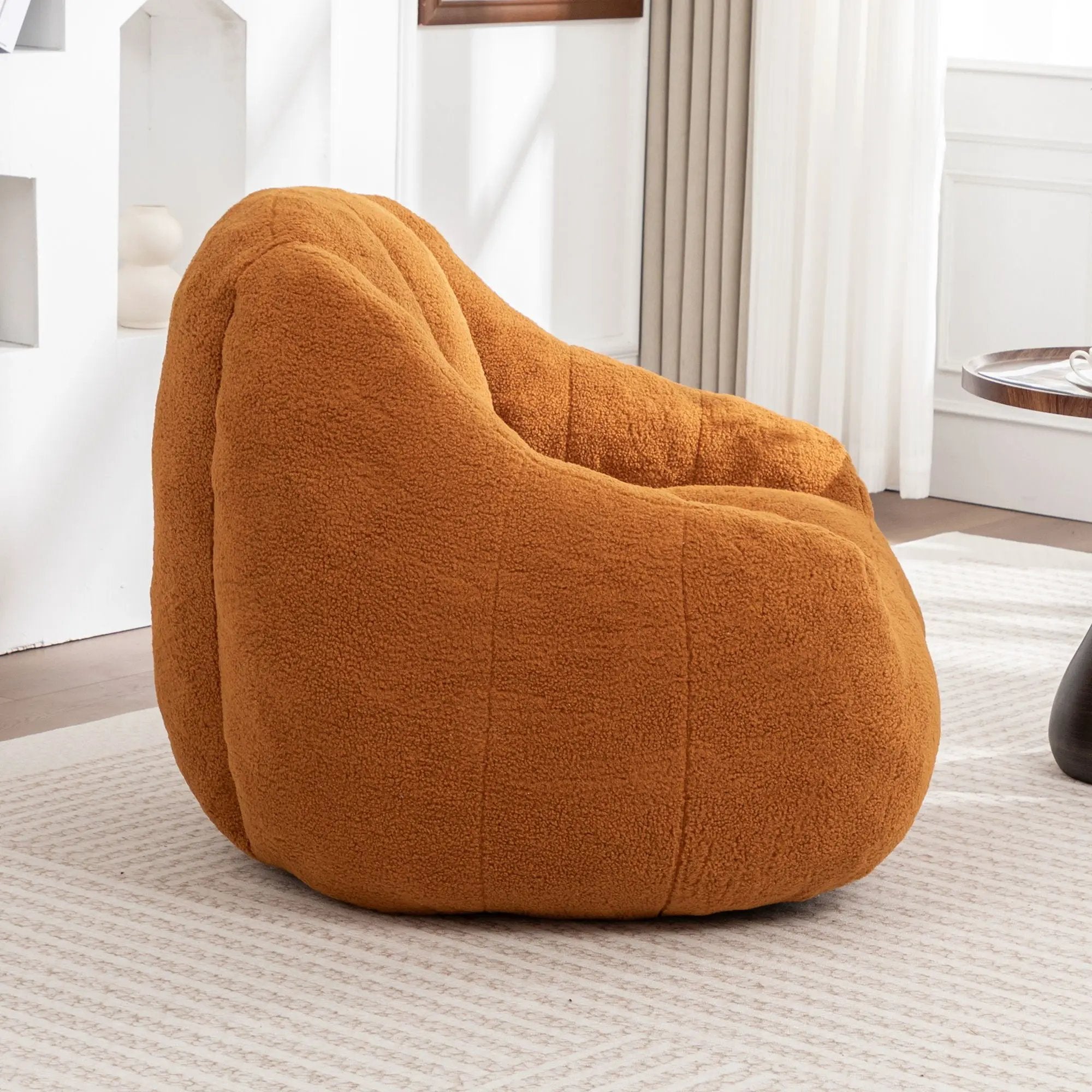 Comfy Bean Bag Chair With Memory Foam Filler, Tufted Soft by Unique Piece Furniture