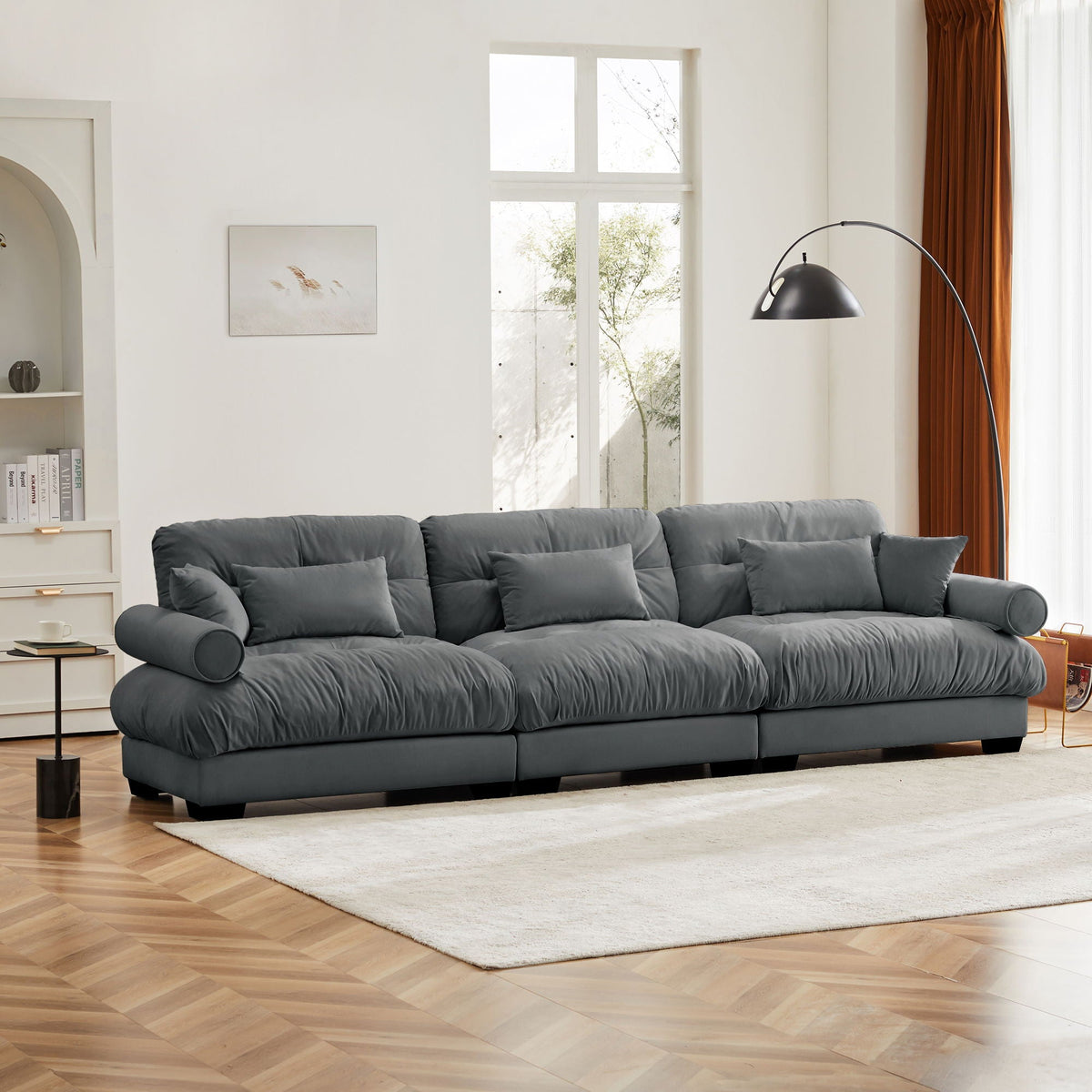 Modern Oversize Sofa with Cloud-Like Comfort - Fabric Stationary Sofa, photo 19 of 28