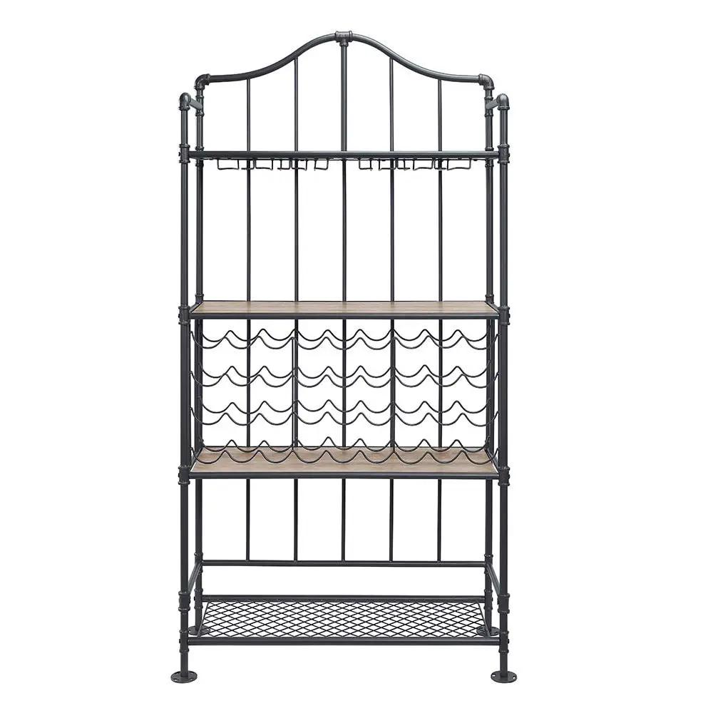 Edina - Wine Rack - Oak & Sandy Black by Unique Piece Furniture