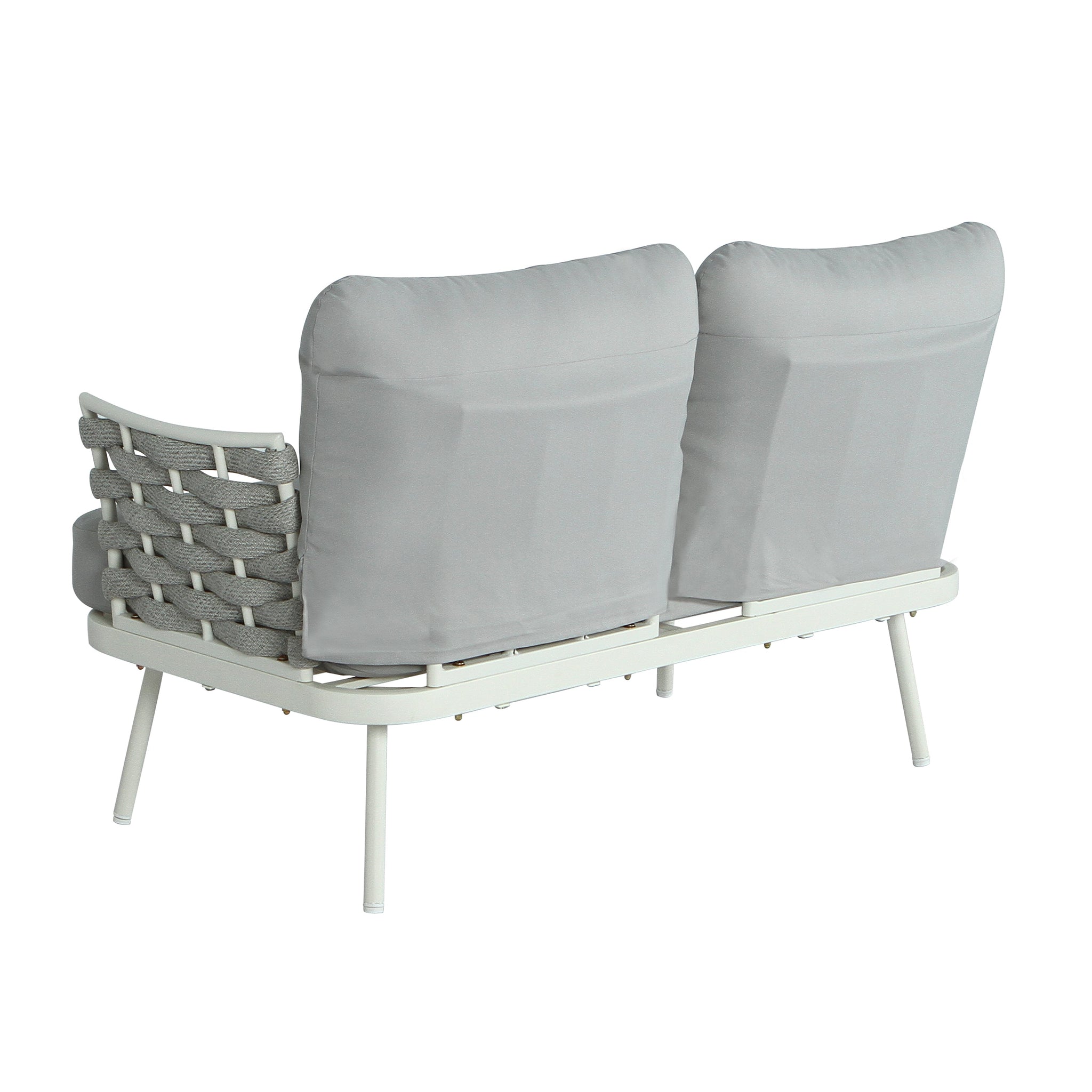 Mariano Steel 4-Pieces Conversation Set, Off White & Grey by HouseOfZazla