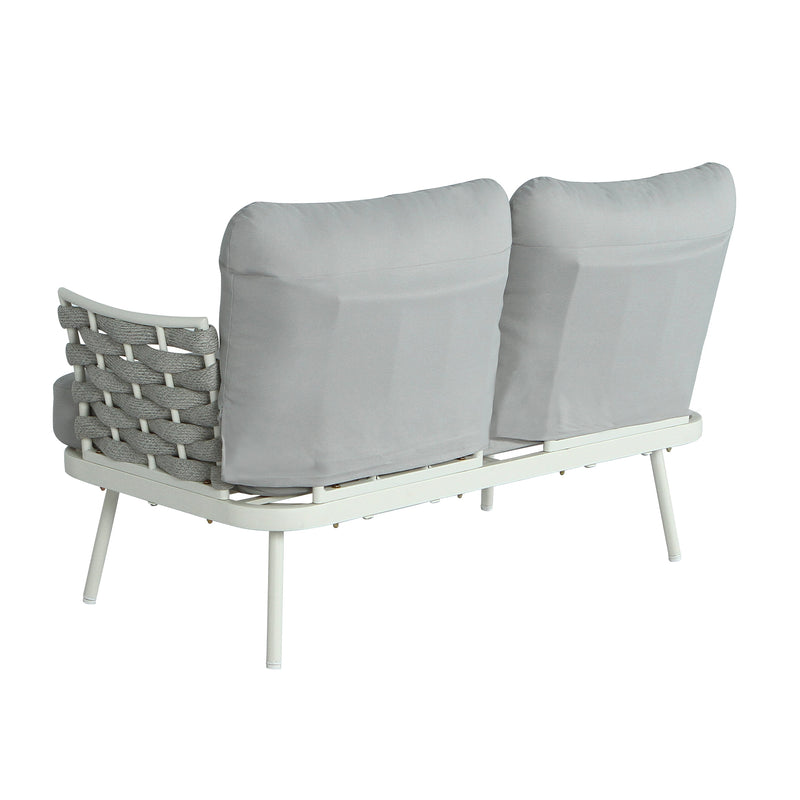 Mariano Steel 4-Pieces Conversation Set, Off White & Grey by HouseOfZazla