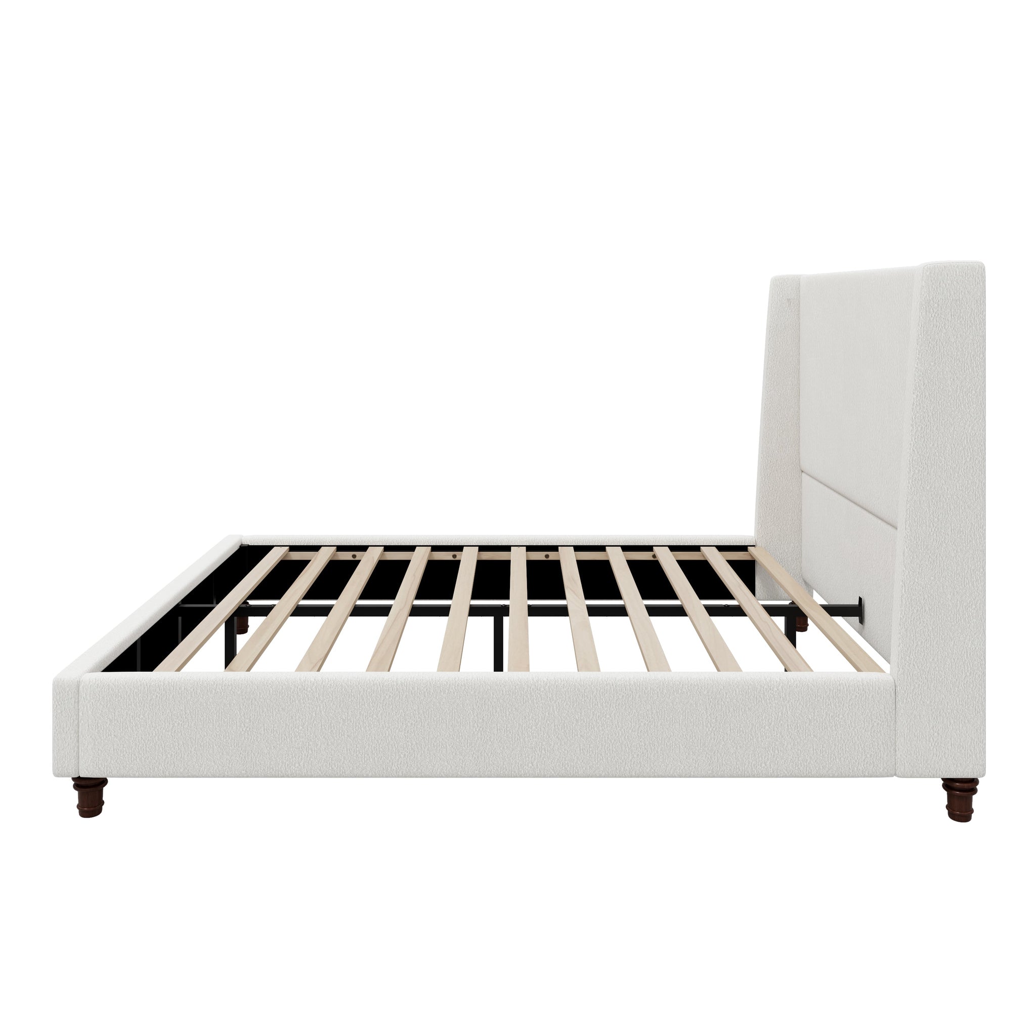 52.7" Tall Upholstered Wingback Queen Platform Bed Frame by HouseOfZazla