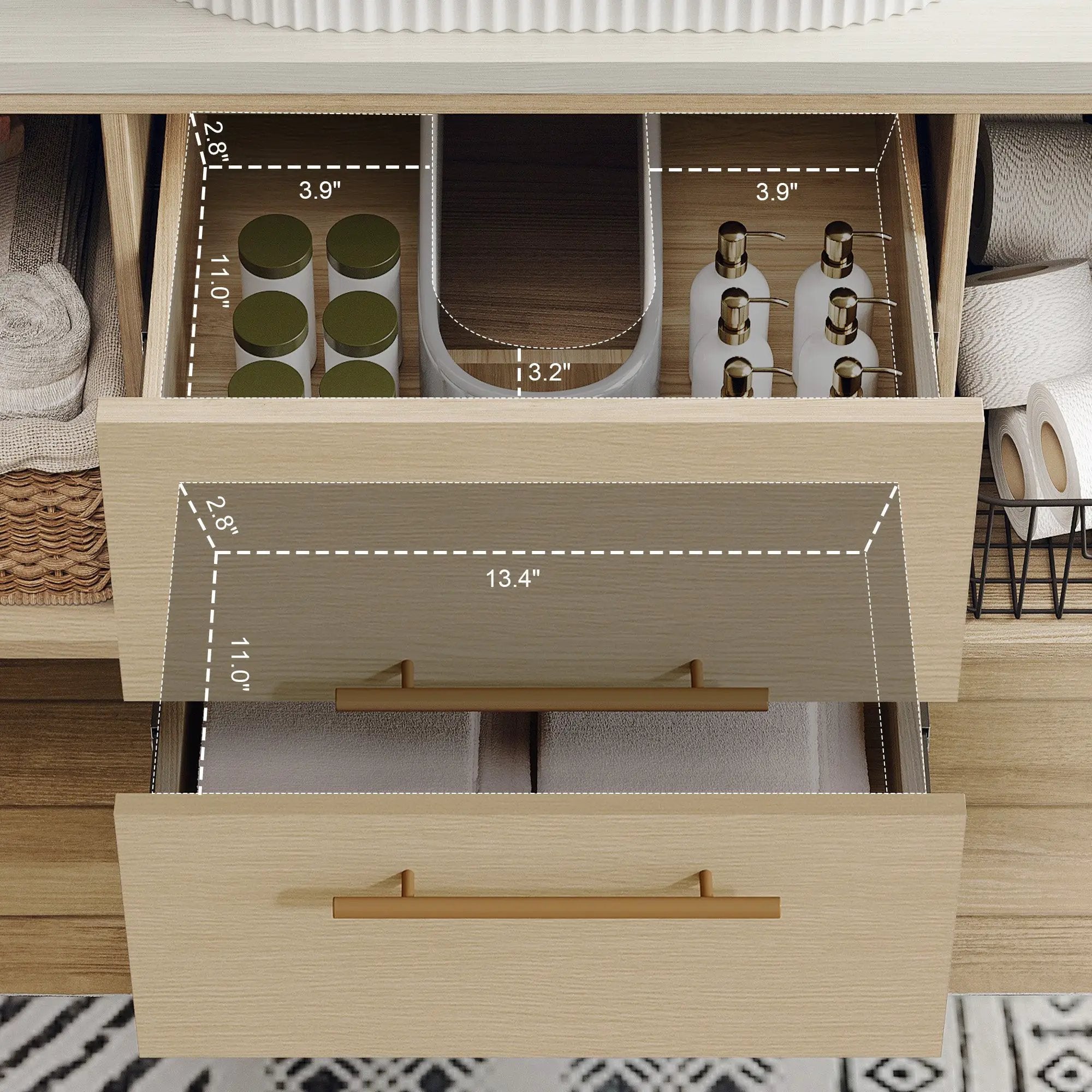 Modern 39.3 Wall-Mounted Bathroom Vanity with Ceramic Sink by HouseOfZazla