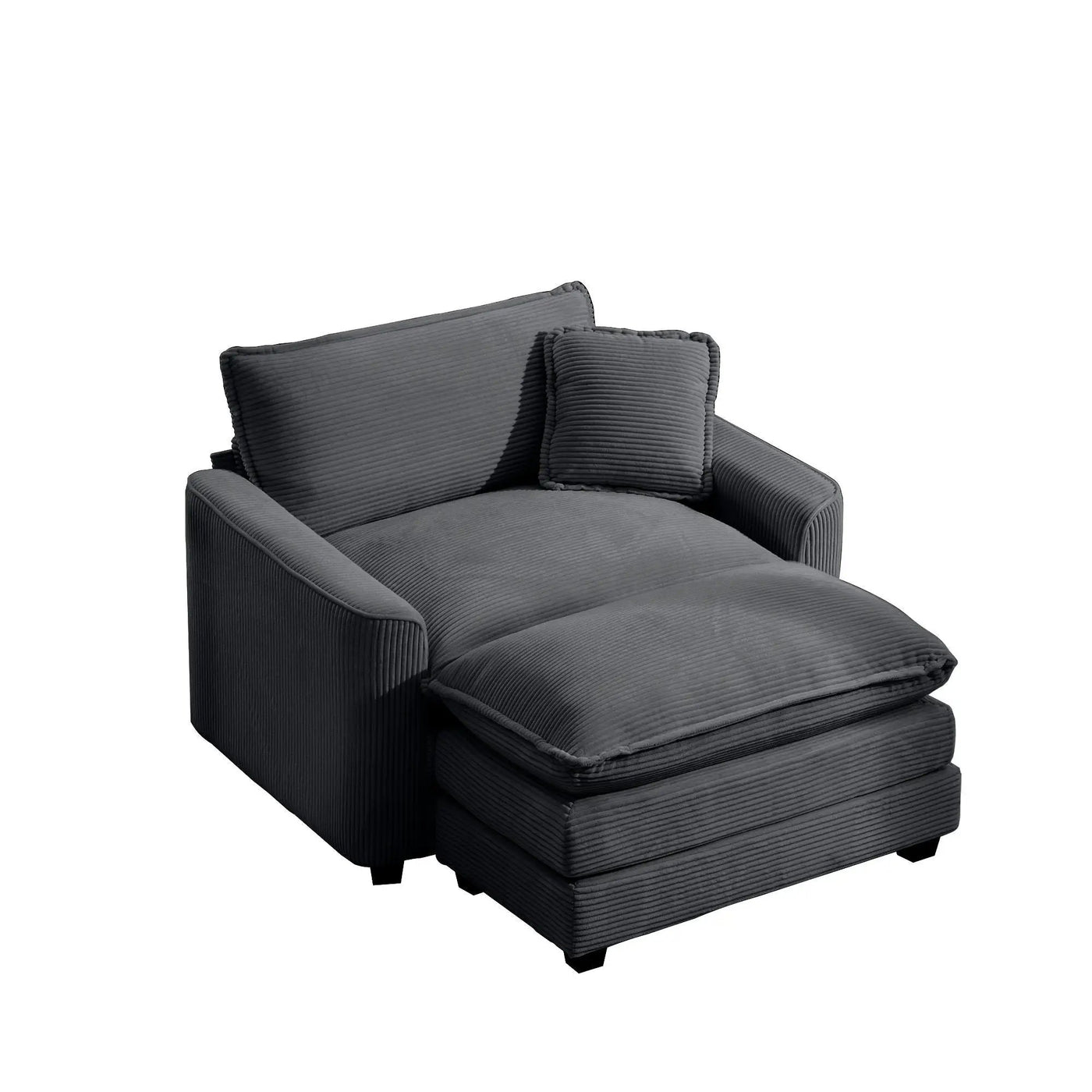 Classic Modern Comfortable Single Chair Deep Seat Sofa With Footstool by HouseOfZazla