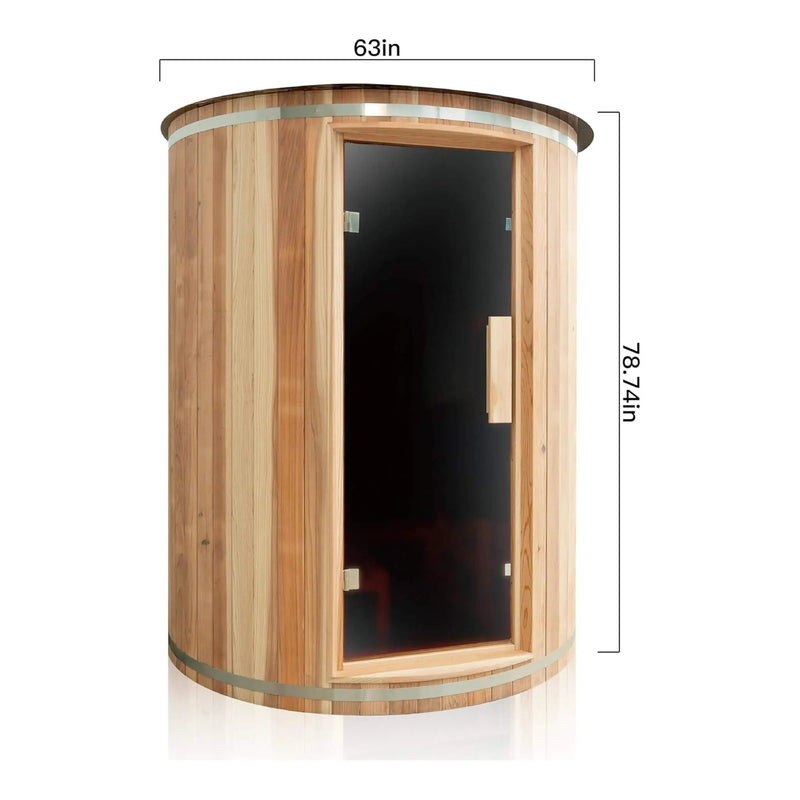 Thermora Barcelona Premium 78-Inch 4-Person Cedar Wood Outdoor Vertical Barrel Sauna With 6KW Heater, LED Lights And Stones (SAK74813) by SAKSBY WHOLESALE
