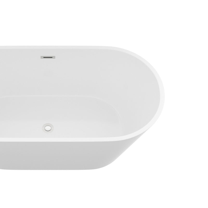 Gloss Freestanding Bathtub With Drain, Stand Alone Soaking Tub by HouseOfZazla