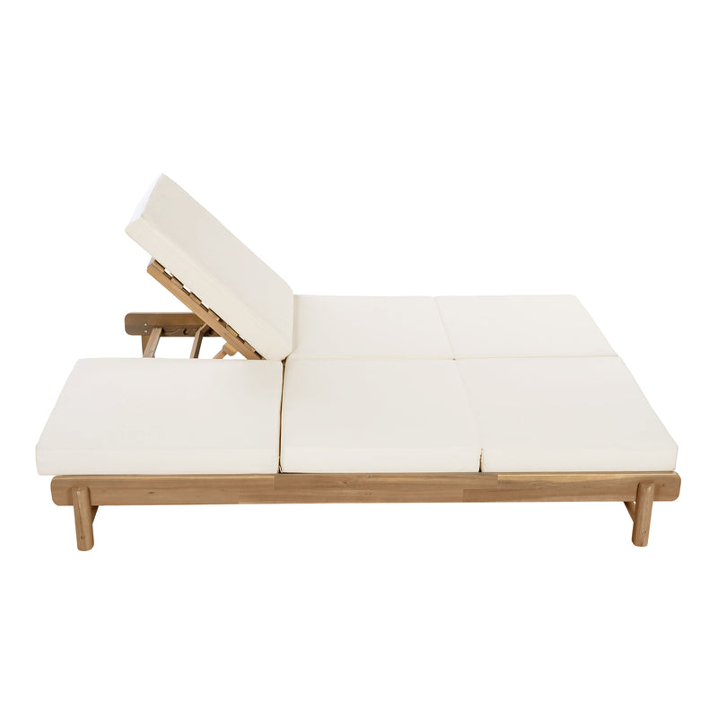 Light Teak Acacia Wood Double Chaise Lounger Set, photo 10 of 10