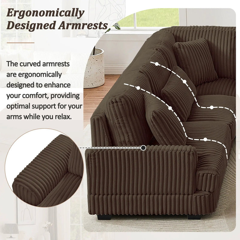 Oversized Sectional Sofa U - Shaped Sofa Couch Modern Sofa Upholstered In Soft With A Chaise Lounge For Living Room by HouseOfZazla