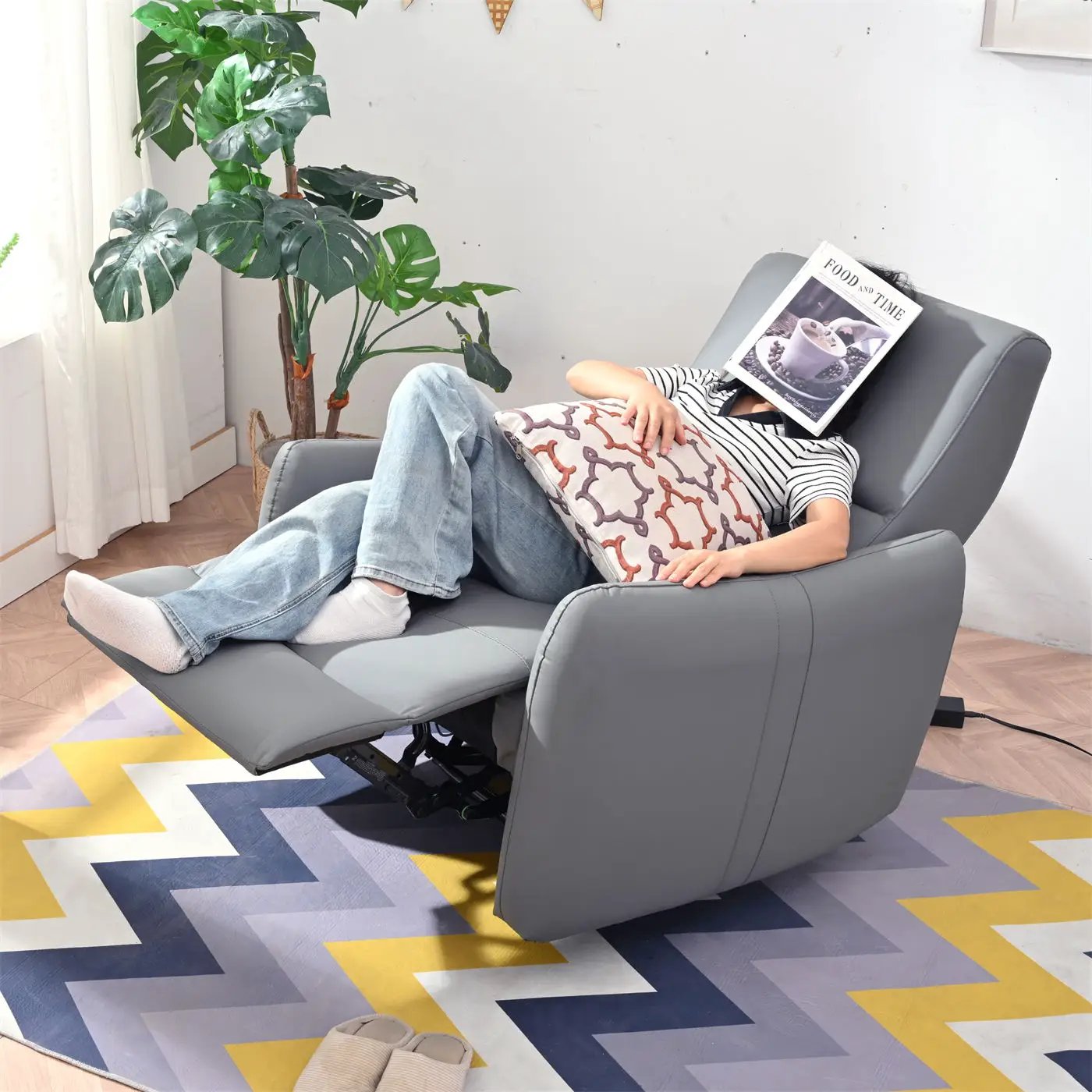 Wall Hugger Power Recliner Chair With USB Port (Type-C) by HouseOfZazla
