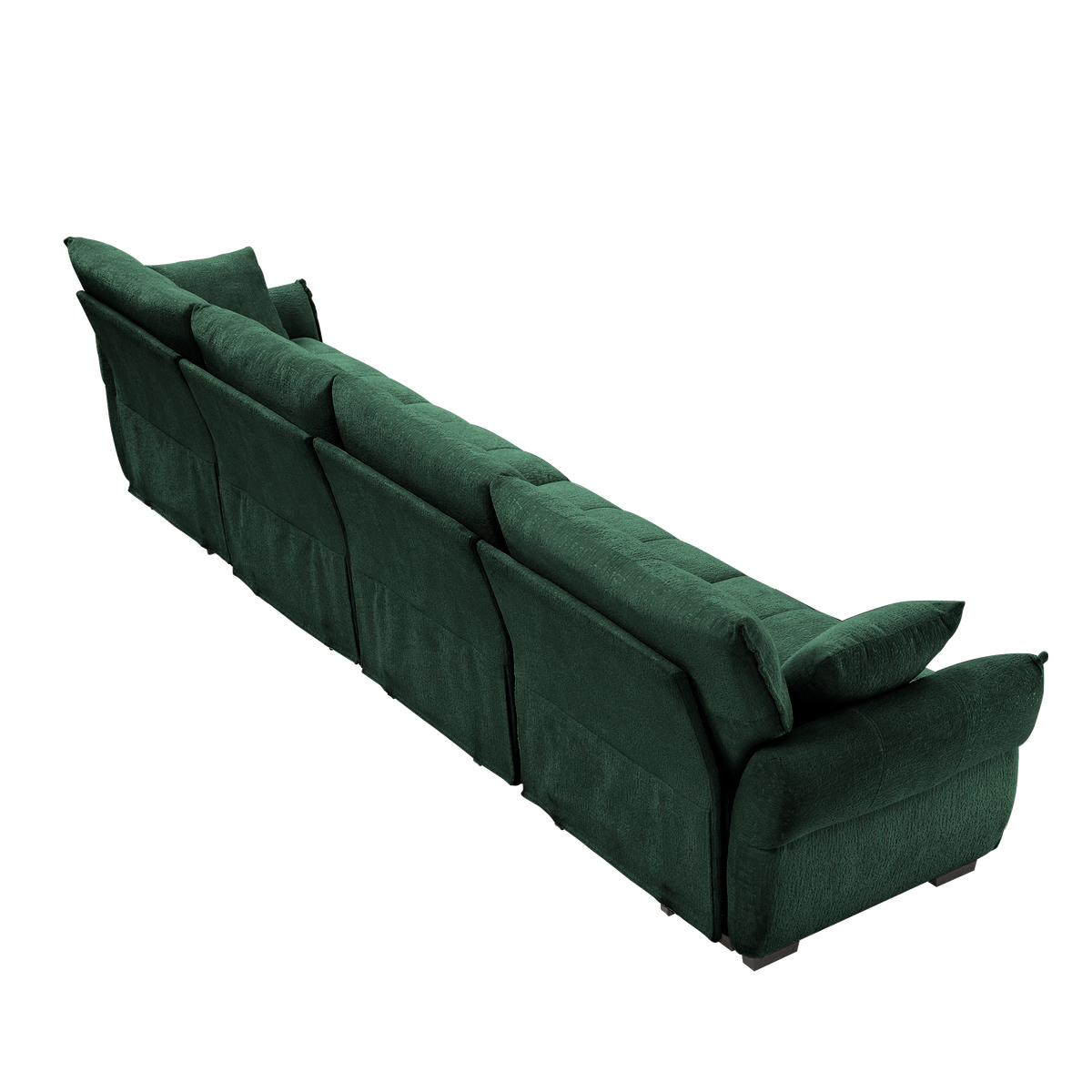 Modern 4-Seater Sofa, Solid Wood Frame In Premium Chenille by HouseOfZazla
