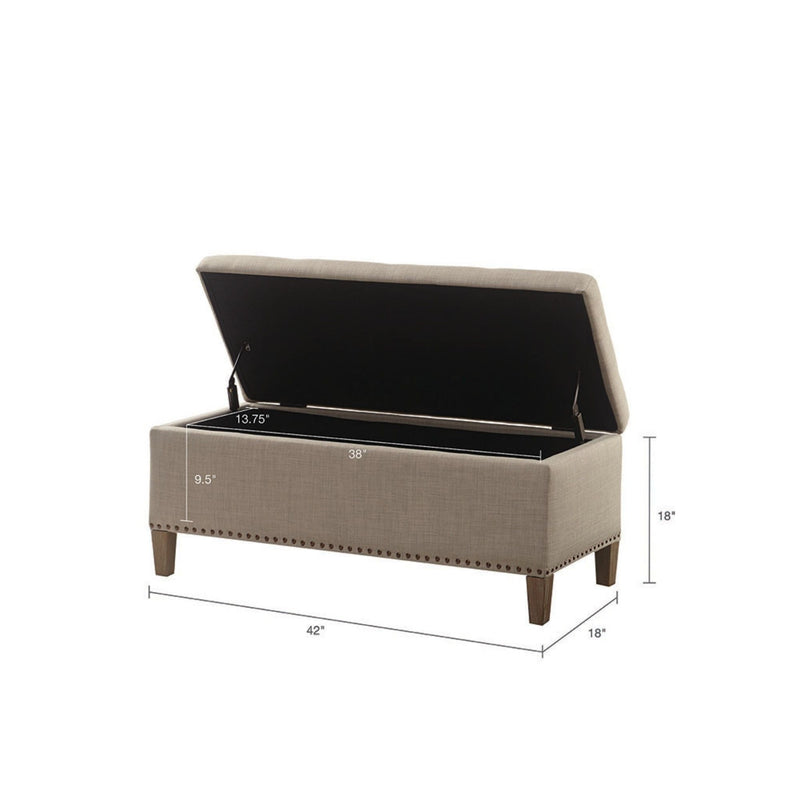 Modern Tufted Top Soft Close Storage Bench with 400 lb Capacity - Gray, photo 3 of 5