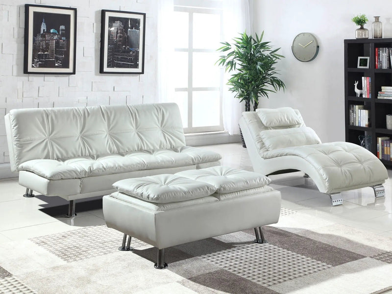 Dilleston Upholstered Tufted Convertible Sofa Bed White by Unique Piece Furniture