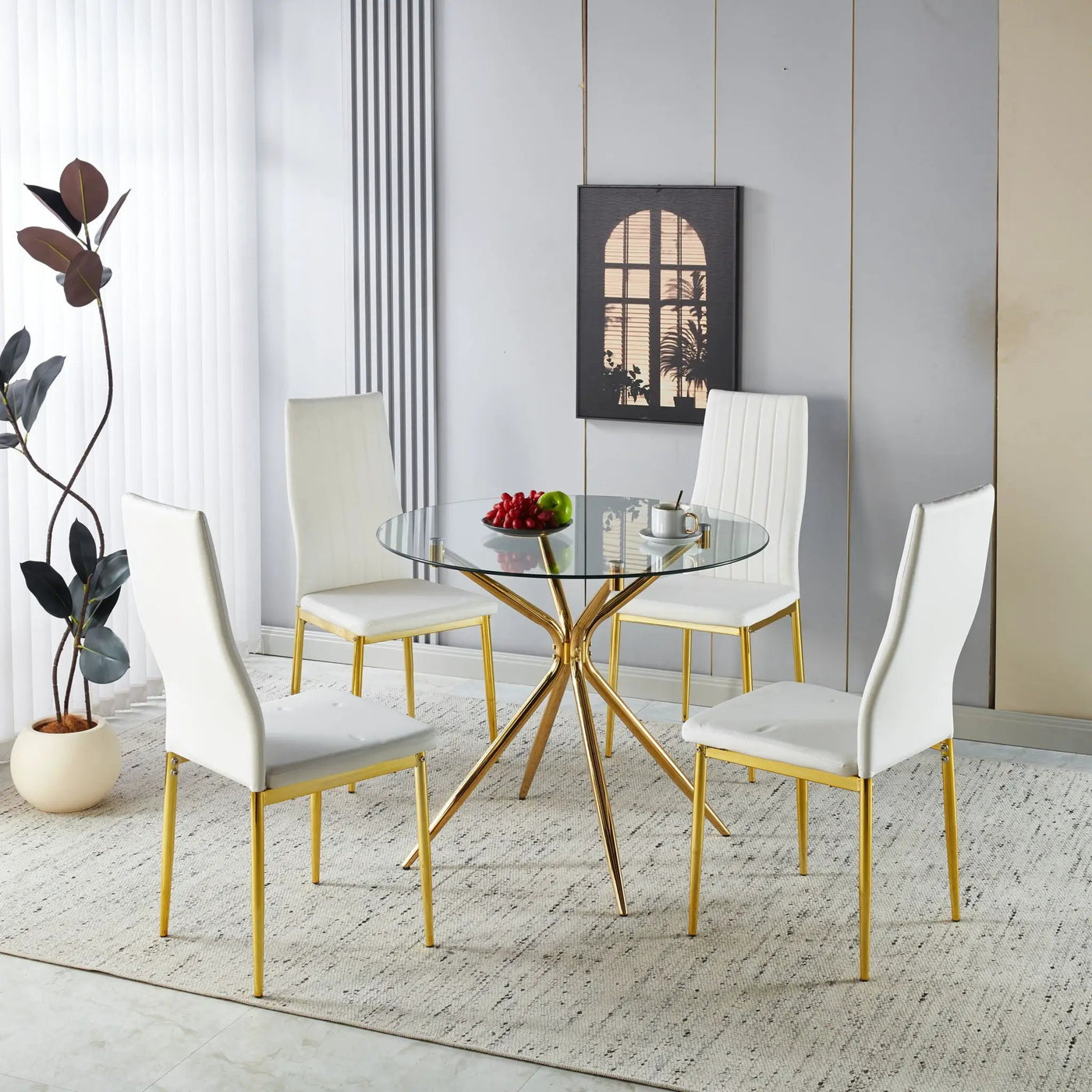 Compact Dining Table With Glass Top by HouseOfZazla