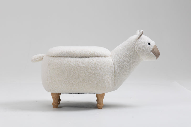 Leo the Llama Faux-Fur Storage Ottoman with Hidden Storage, photo 7 of 10