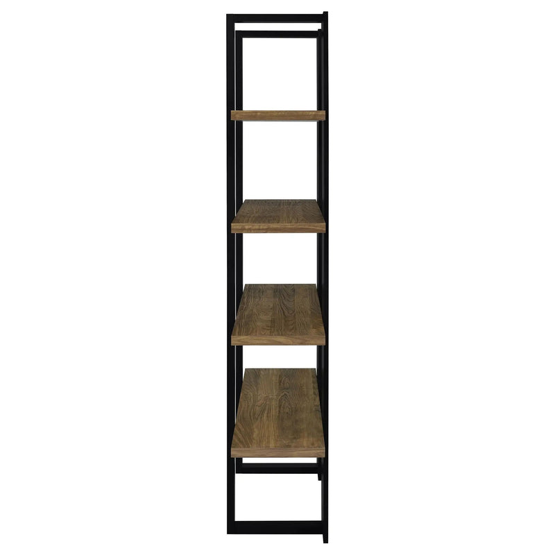 Danbrook 71-inch 4-shelf Bookshelf Black and Aged Walnut by Unique Piece Furniture