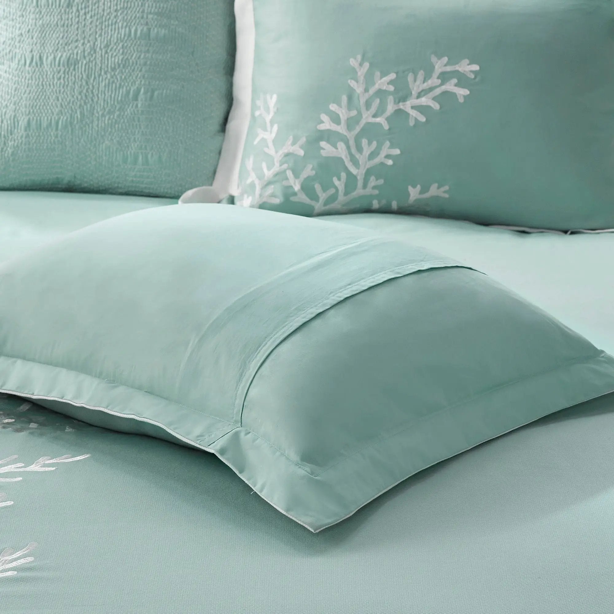 Oversized Cotton Jacquard Comforter Set Aqua King by HouseOfZazla