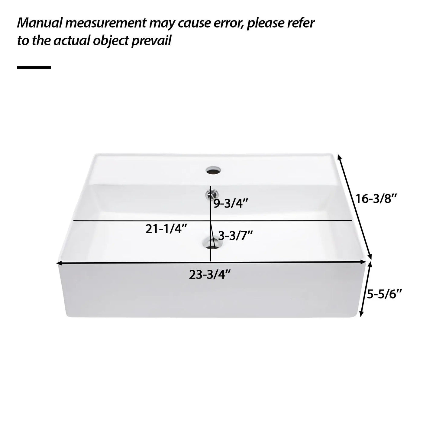 Modern Ceramic Rectangular Wall Mounted Bathroom Sink With Faucet Hole & Overflow by HouseOfZazla