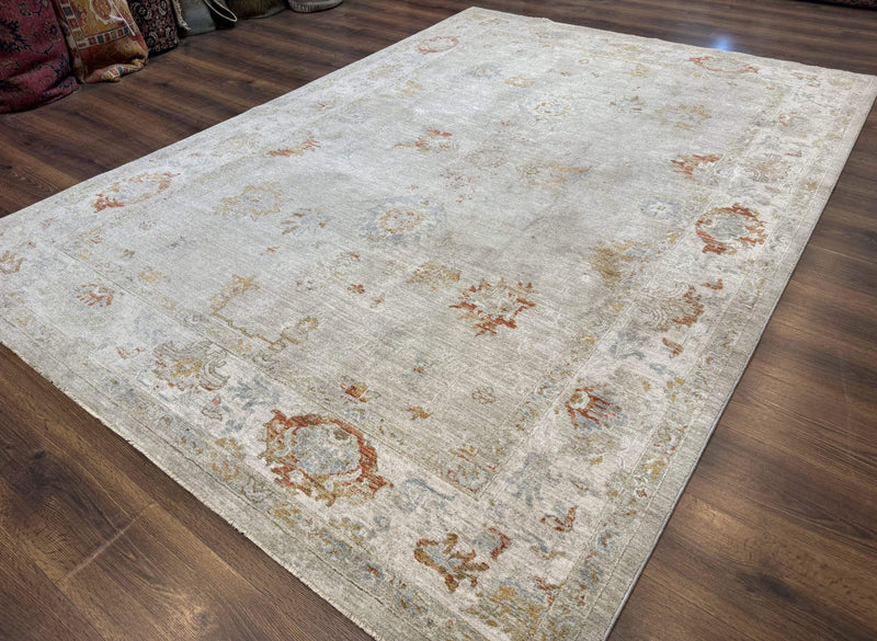 Modern Turkish Oushak Rug 7x9, Netural Colors by Jewel Rugs