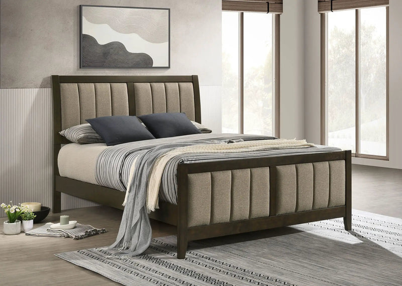 Wilkes 51-inch Upholstered Queen Bed Dark Cocoa by Unique Piece Furniture