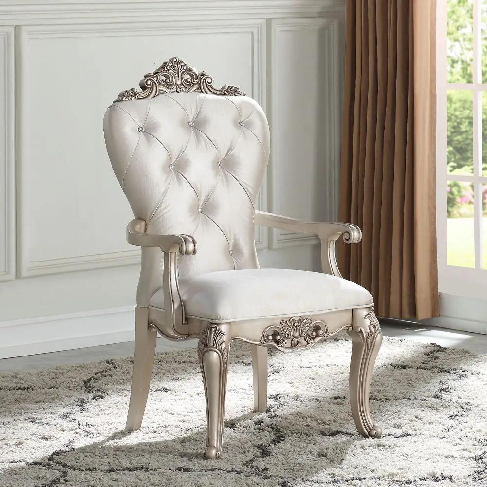 Gorsedd - Arm Chair (Set of 2) - Cream Fabric & Golden Ivory by Unique Piece Furniture