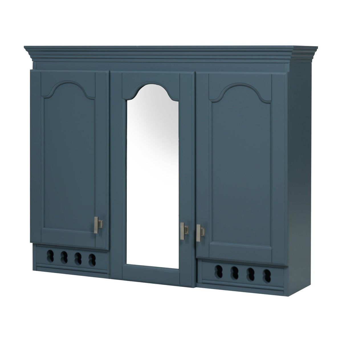 Wall Mount Mirror Cabinet with Adjustable Shelves - Soft Close - White or Blue