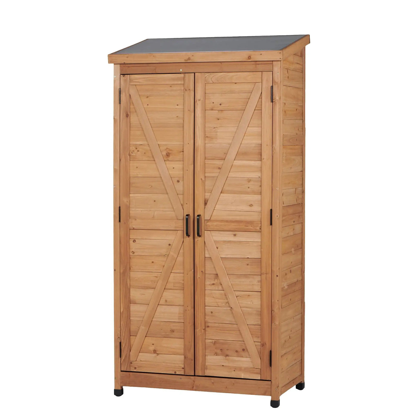 Outdoor Storage Shed With Vertical Tool Cabinet For Backyard by HouseOfZazla